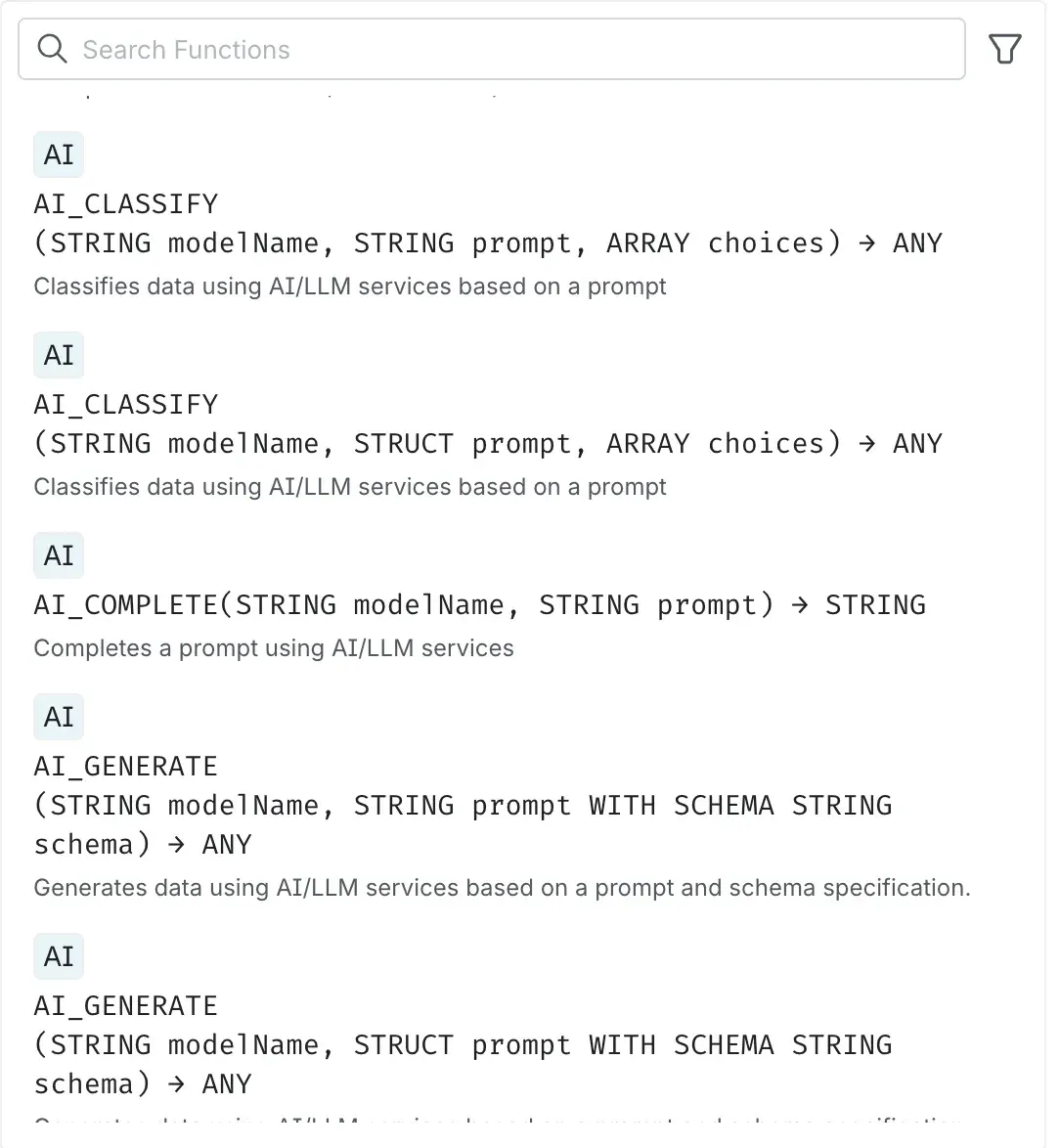The Dremio AI Functions