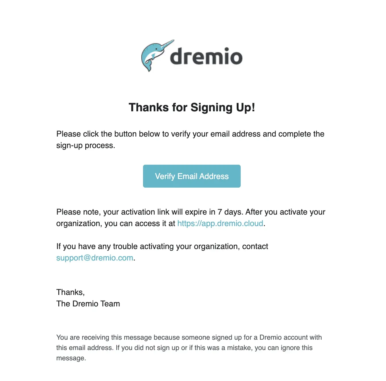 Confirmation Email